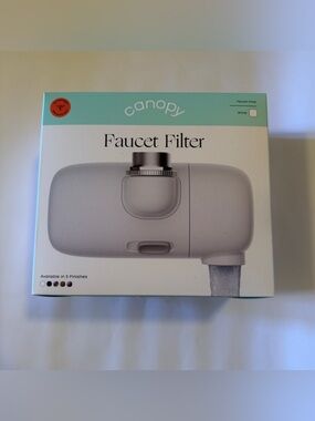 Canopy faucet water filter
